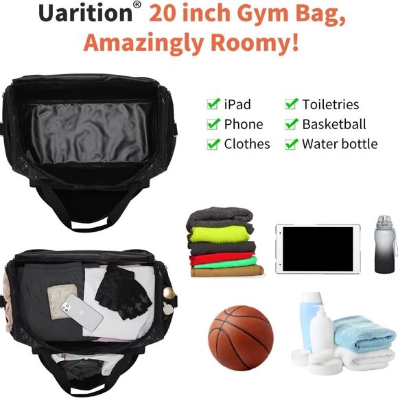 Mens 55L Sports Duffle Bags Large Gym Duffel Bag Workout Bag for Travel Outdoor - Picture 3 of 7